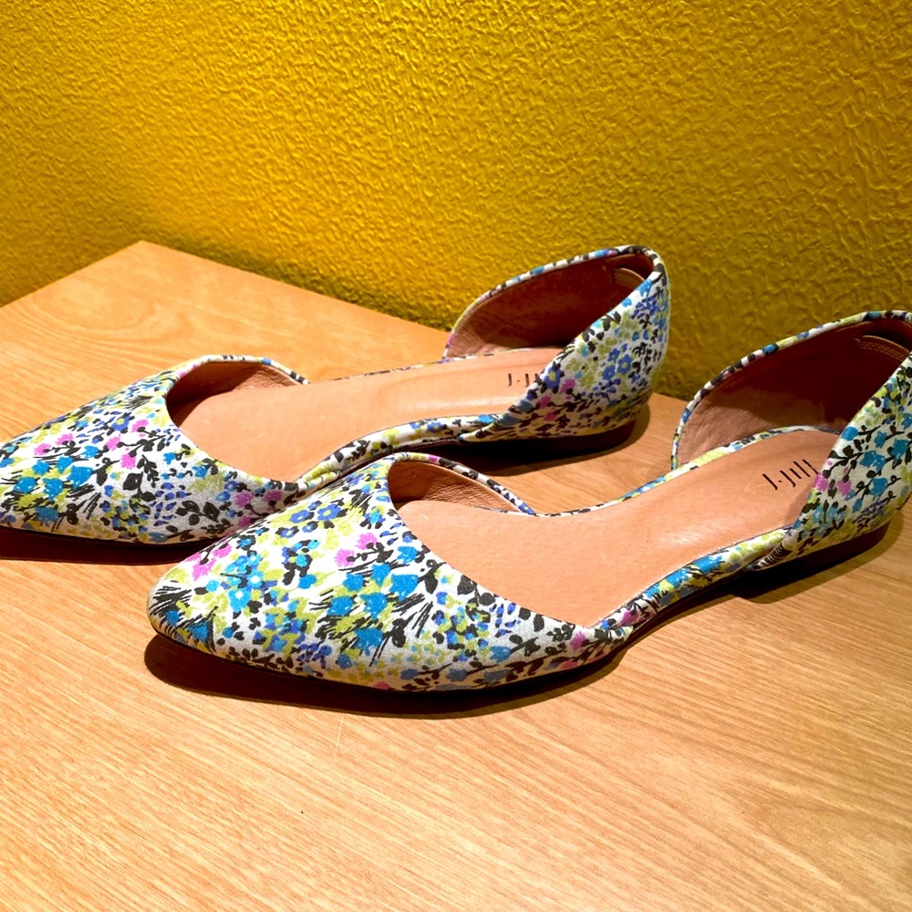J.JILL flats.  Multi colored floral pattern.